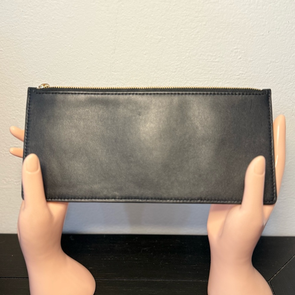 Coach Black Leather Slim Zip Pouch Wallet Unisex - Picture 5 of 10